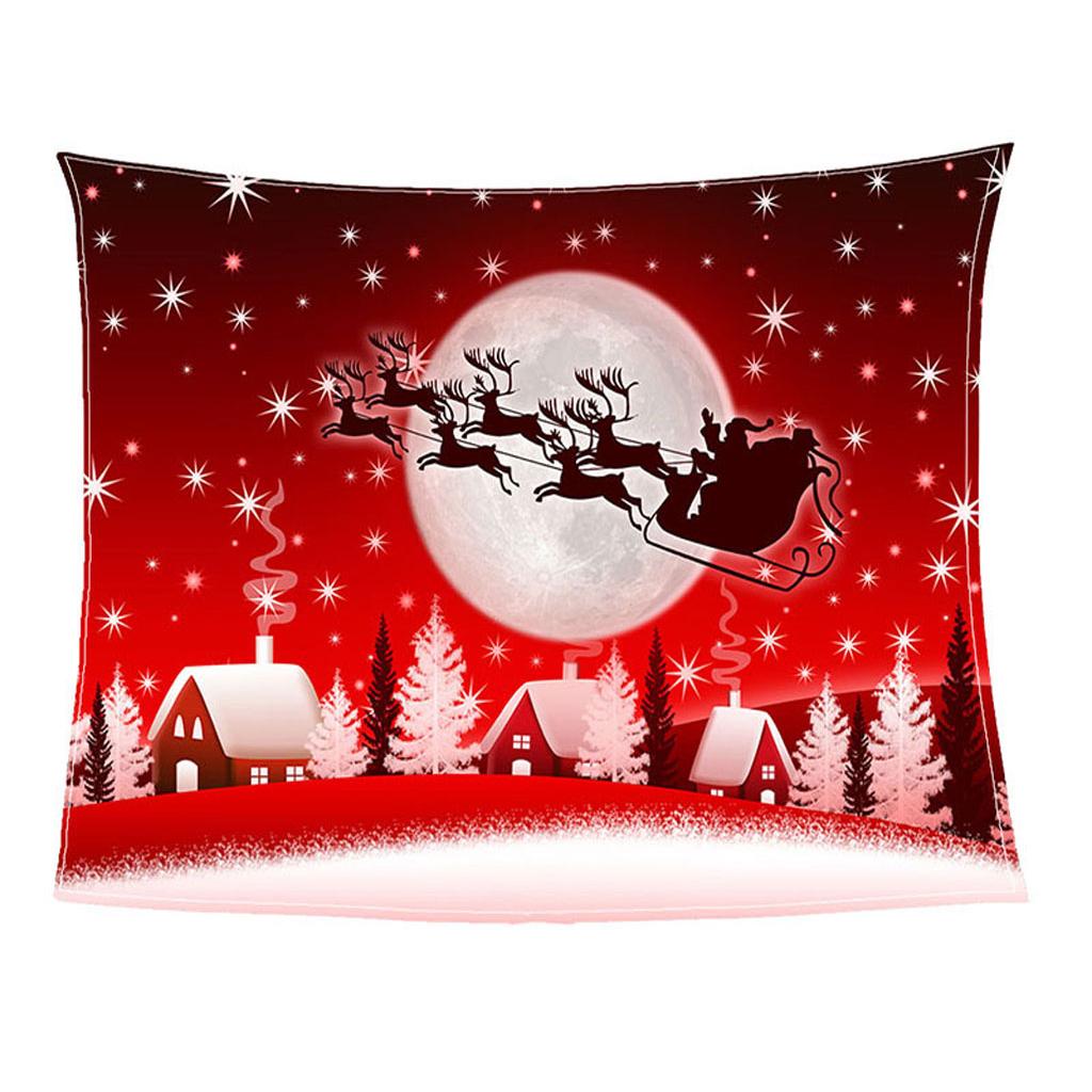 Digital Printing Flannel Blanket Bed Sofa Throw Sleigh_1 130x150cm