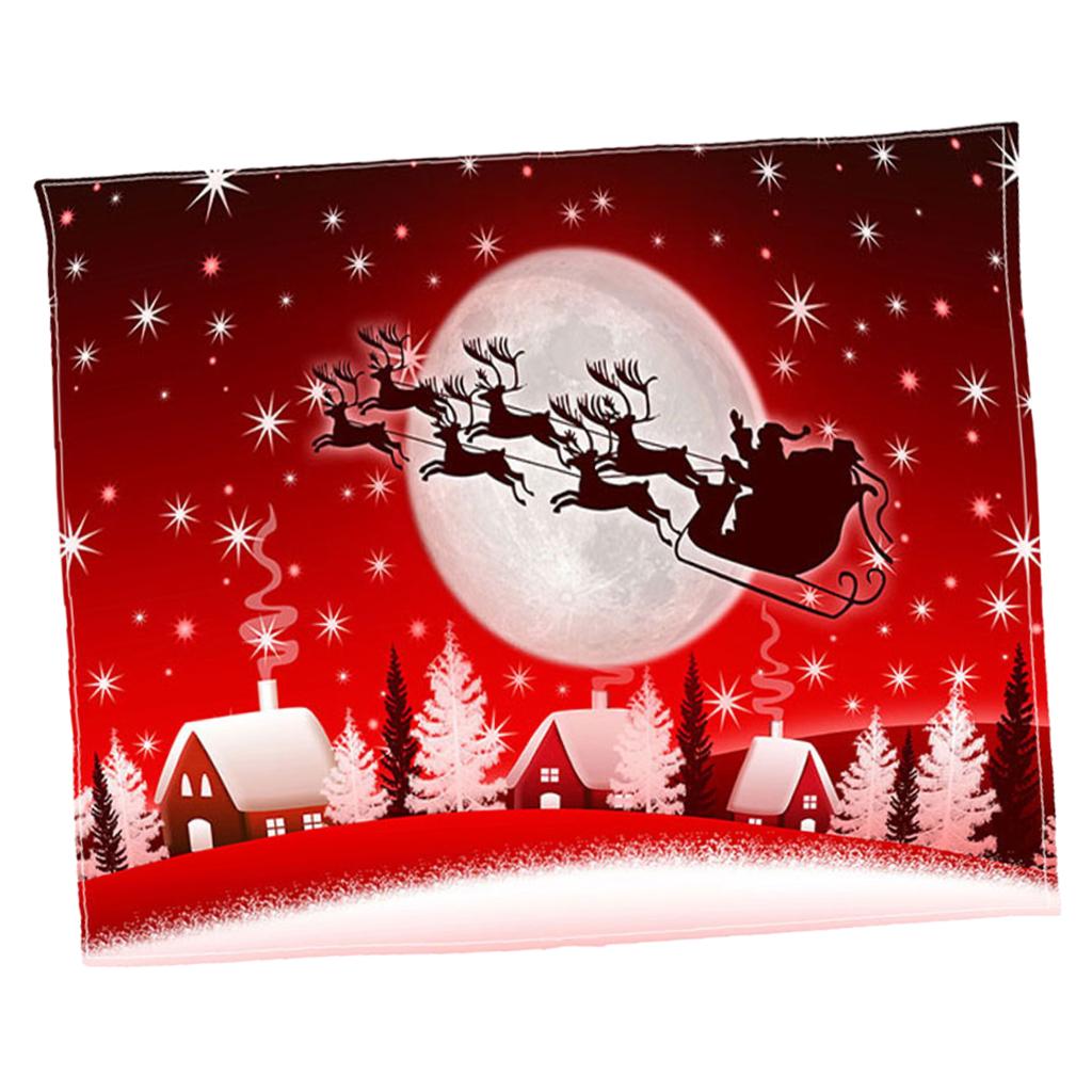 Digital Printing Flannel Blanket Bed Sofa Throw Sleigh_1 130x150cm