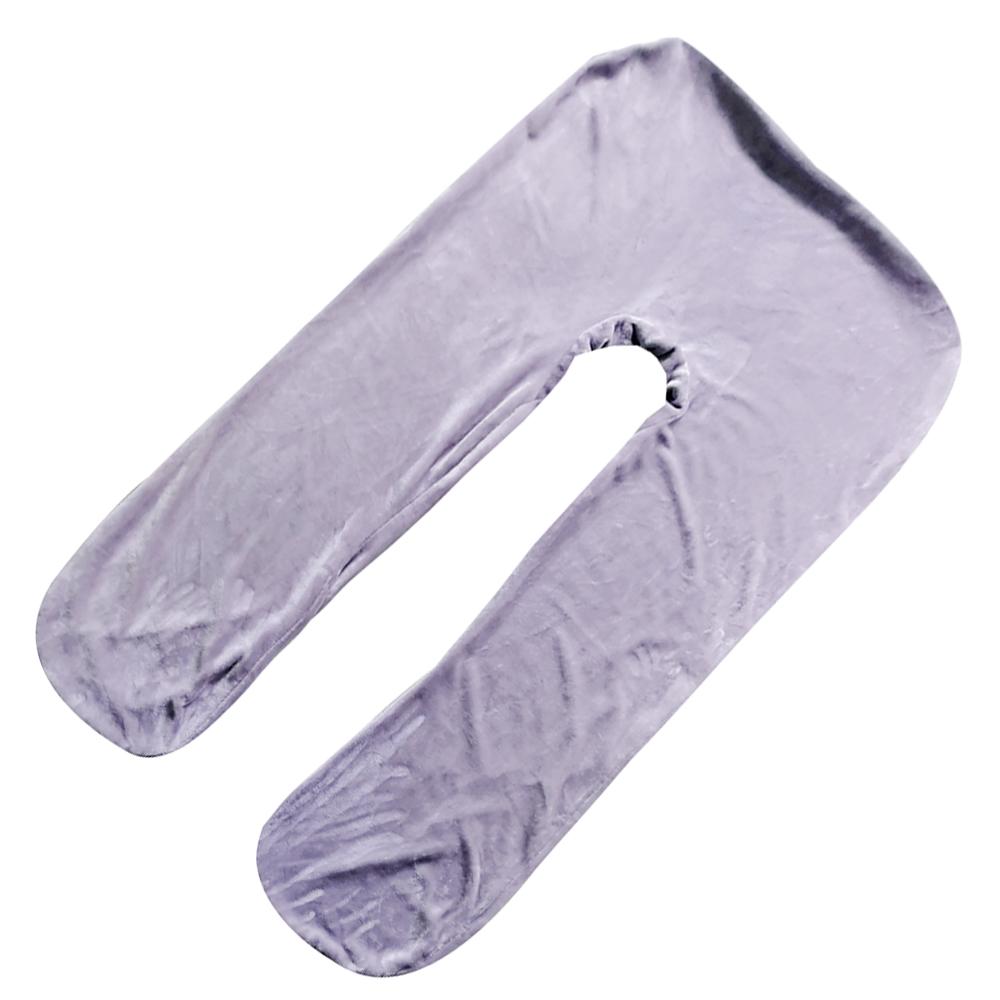 U Shaped Maternity Pregnancy Support Pillow Body Bolster Pillowcase Gray