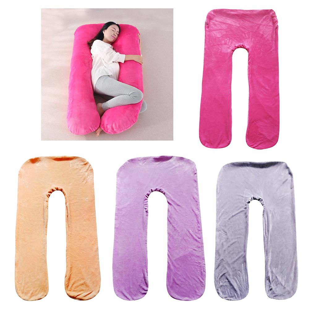 U Shaped Maternity Pregnancy Support Pillow Body Bolster Pillowcase Gray