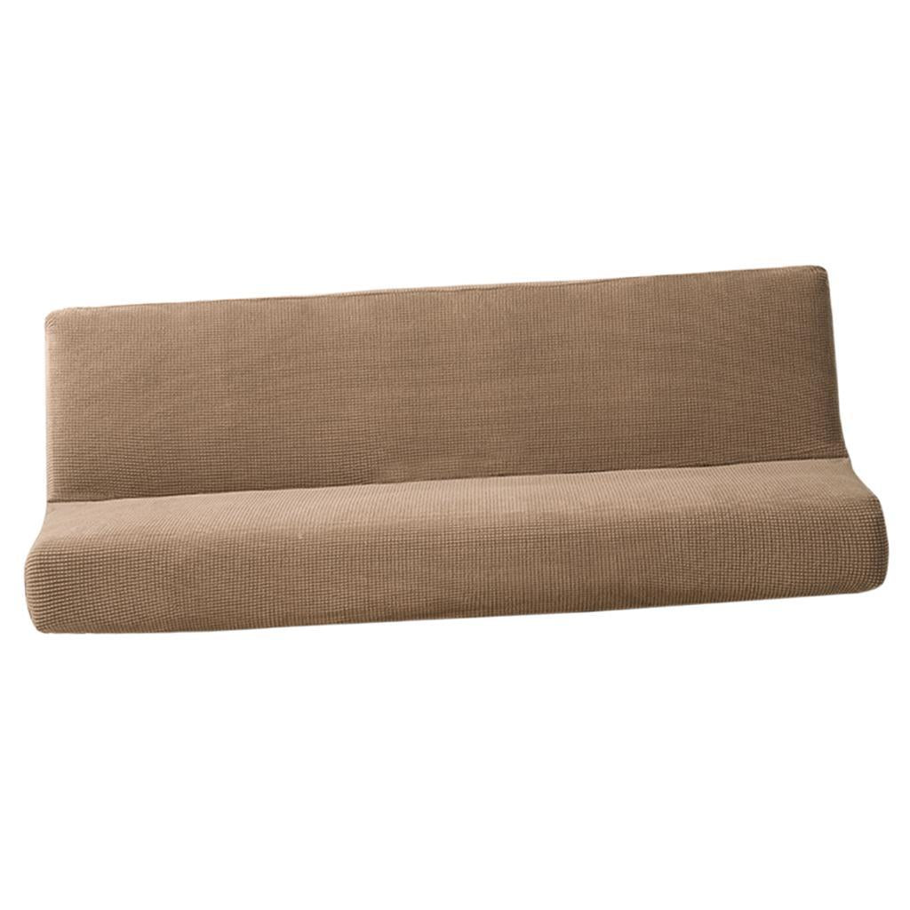 Non-Slip Armless Sofa Cover Full Folding Sofa Bed Slipcover Coffee S