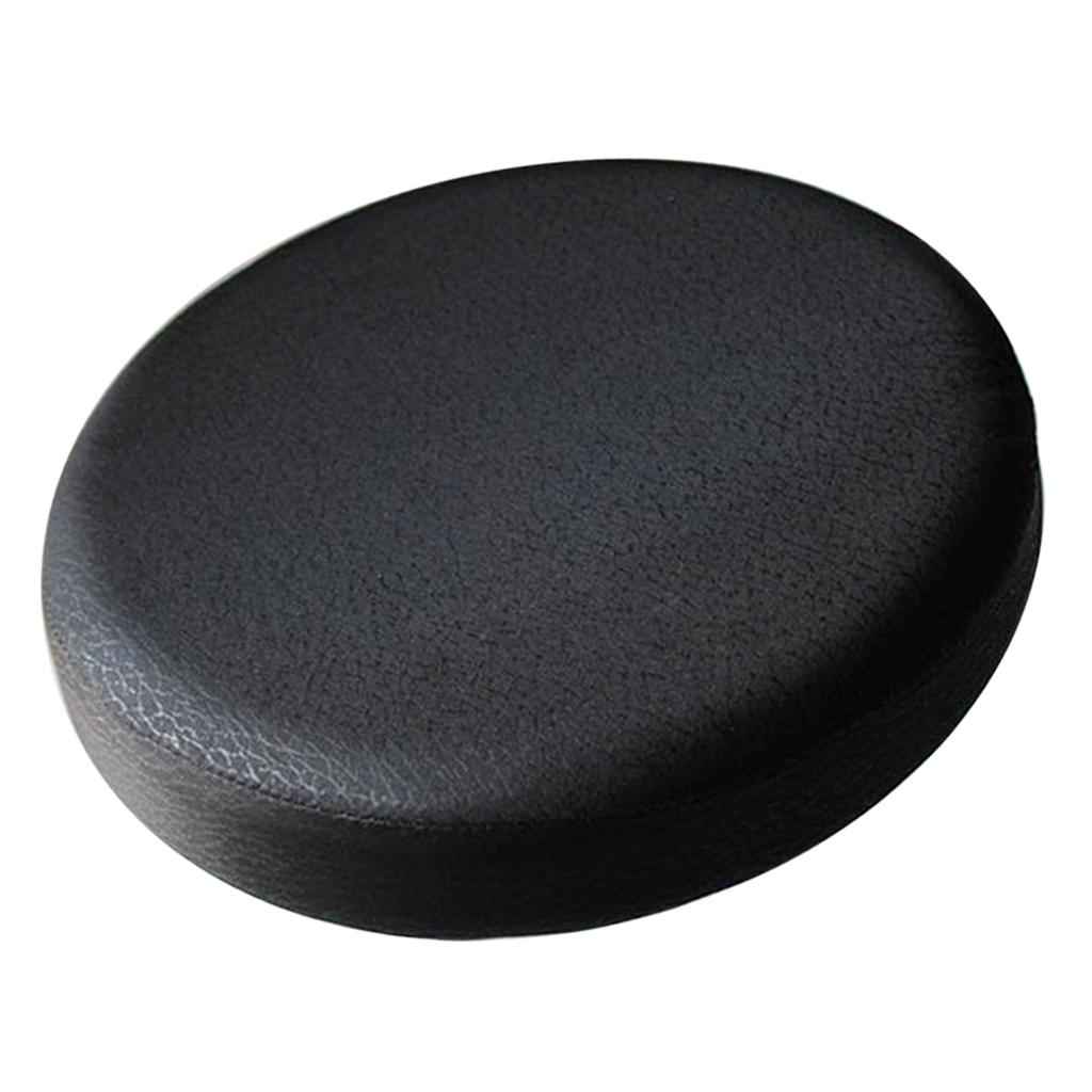Smooth Surface Bar Stool Cover Round Lift Chair Seat Sleeve Salon Black_30x10cm