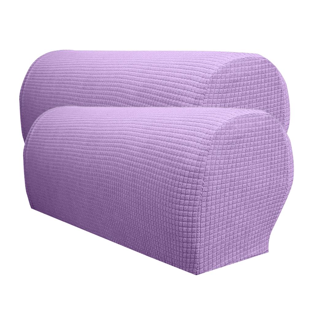 Set of 2 Waterproof Flannel Furniture Sofa Armrest Covers Purple