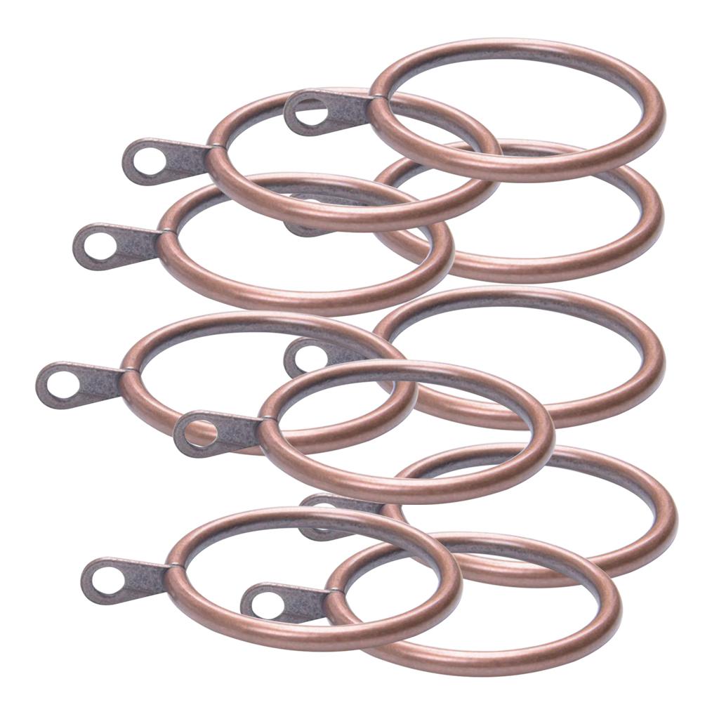 5xPack of 10, Smooth Metal Curtain Rings Rod Pole Copper - 45mm