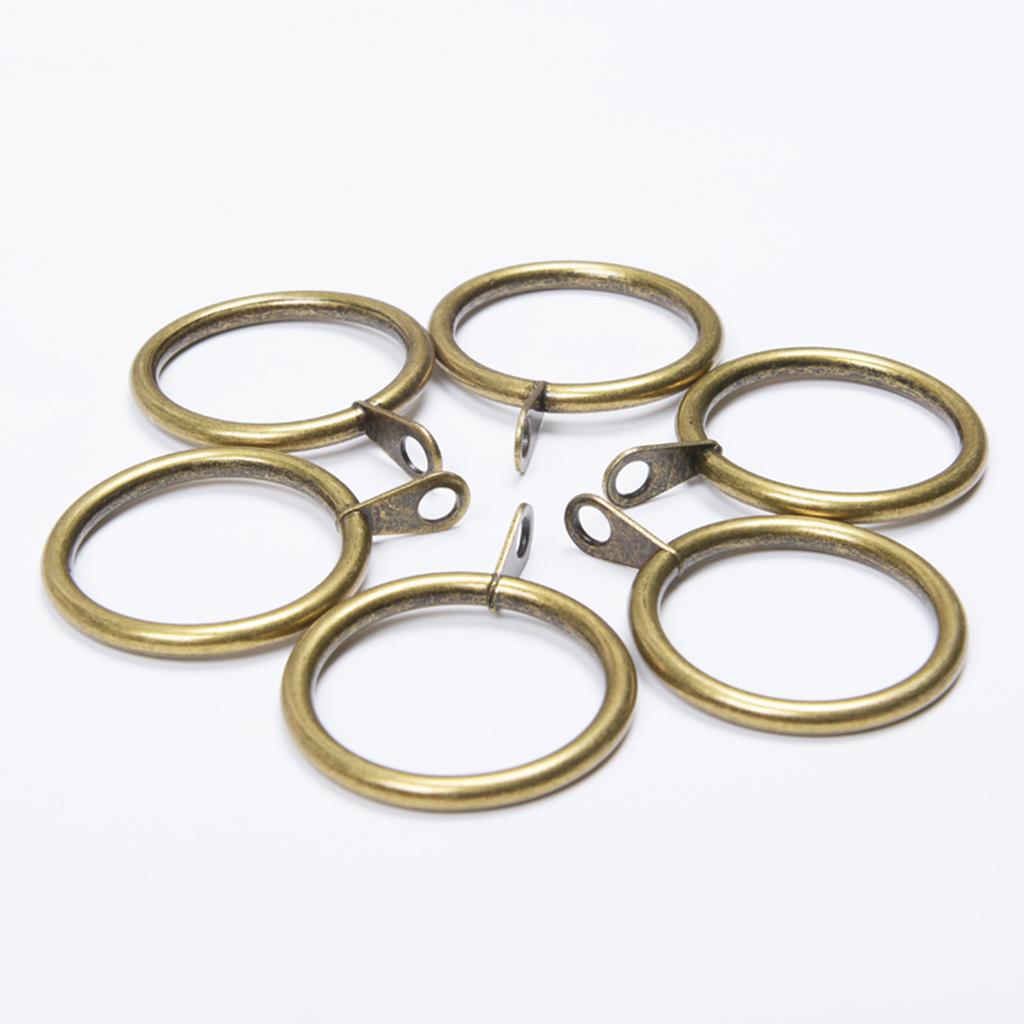 Pack of 10, Smooth Metal Curtain Rings Rod Pole Bronze - 38mm