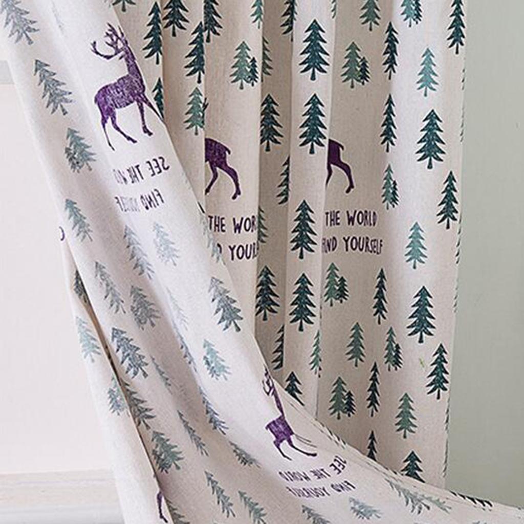 Cafe Window Curtain Semi-Sheer Kitchen Curtain Tier Elk - 74x61cm
