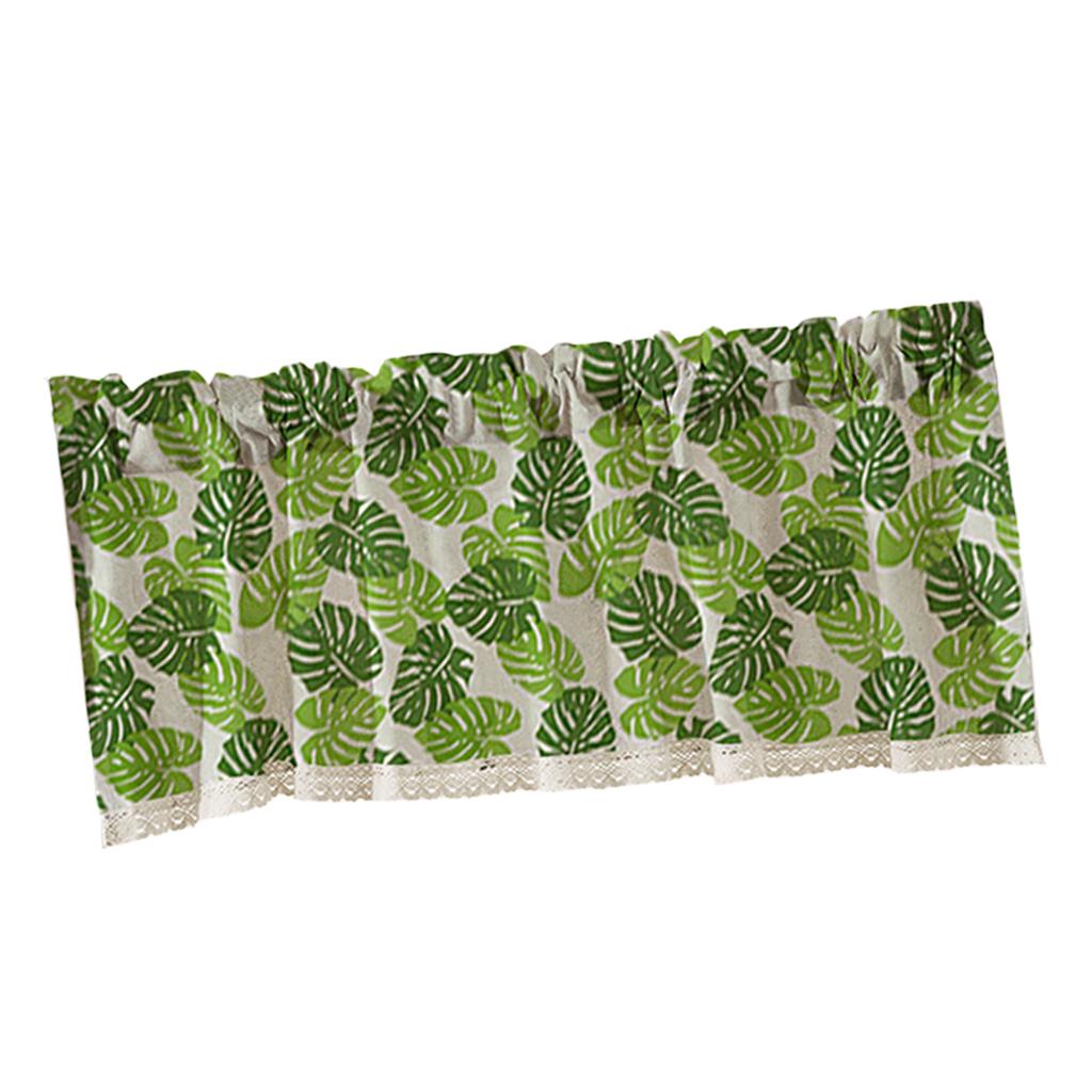 Cafe Window Curtain Semi-Sheer Kitchen Curtain Tier Green - 130x41cm