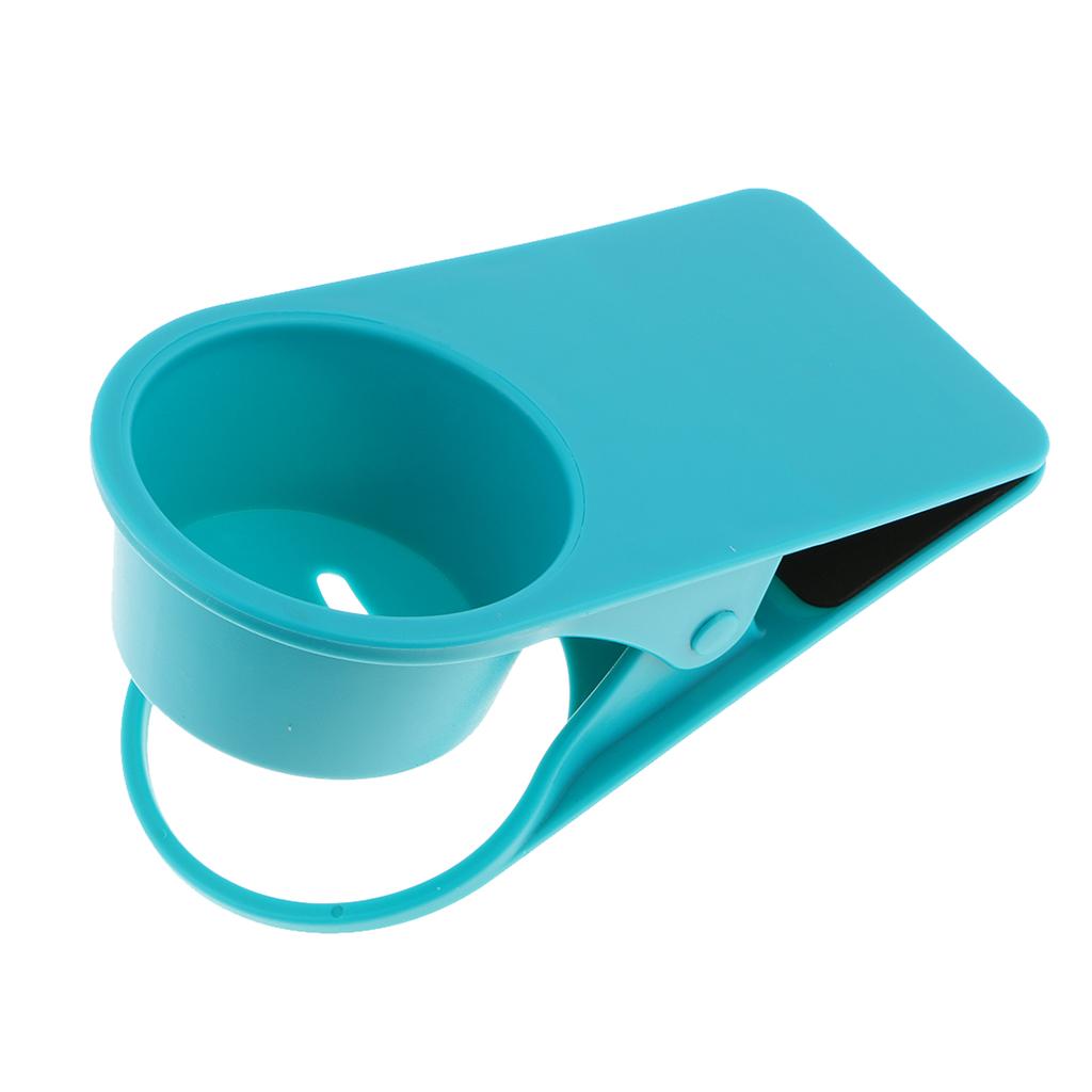 Drinks Coffee Cup Table Desk Cup Holder Stand Clip For Home Office Blue