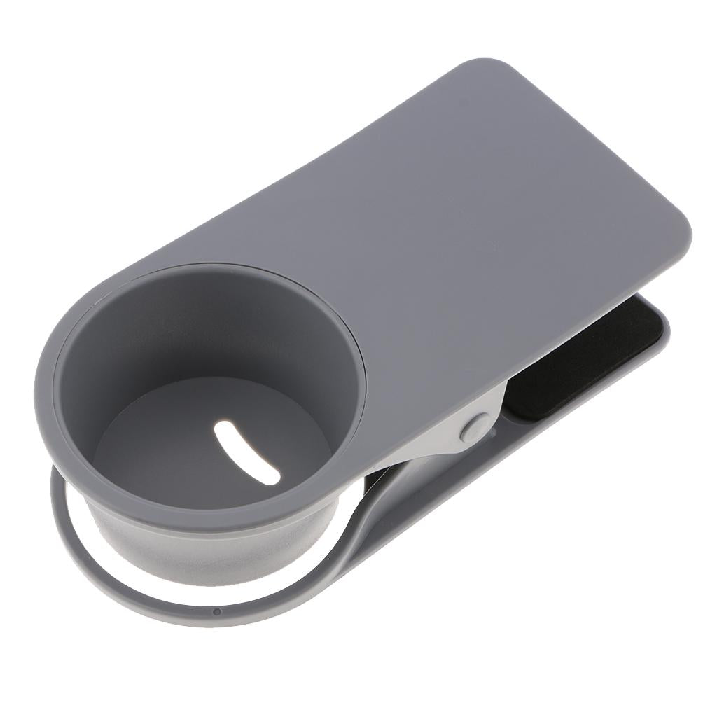 Drinks Coffee Cup Table Desk Cup Holder Stand Clip For Home Office Gray