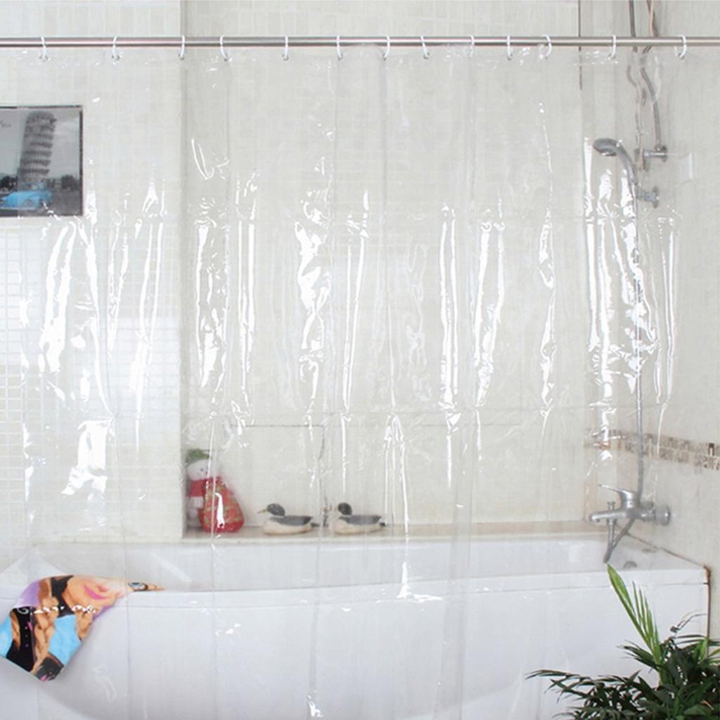 Mildew Resistant Anti-Bacterial PEVA Shower Curtain Liner Clear L