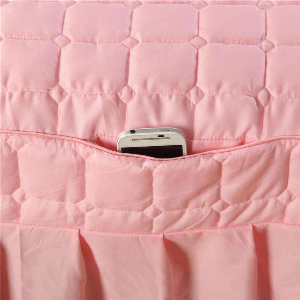 SPA Massage Table Linen Set Bed Skirt Pillow Case Stool Cover Jade Pink-S