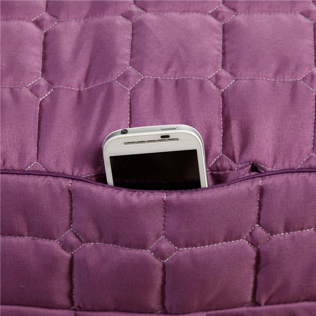 SPA Massage Table Linen Set Bed Skirt Pillow Case Stool Cover Purple-S
