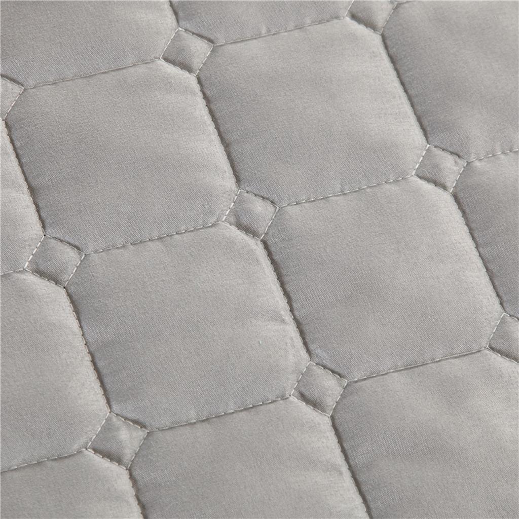 SPA Massage Table Linen Set Bed Skirt Pillow Case Stool Cover Grey-L