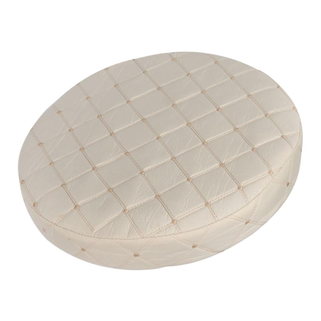 Round Home Bar Stool Chair Cover Slipcover Grid Beige Grid -35cm