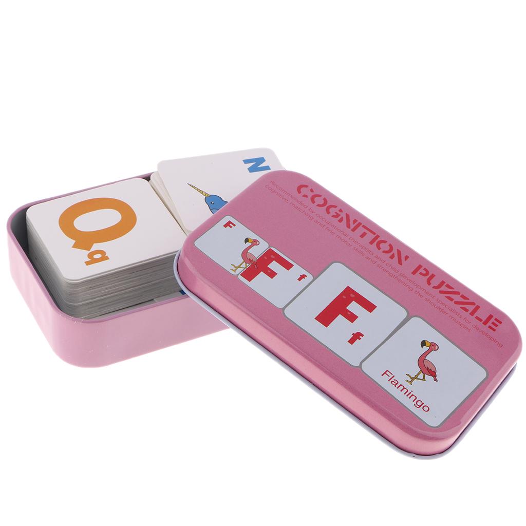32 Pieces Preschool Educational Flash Cards for Kids Animals and Letters