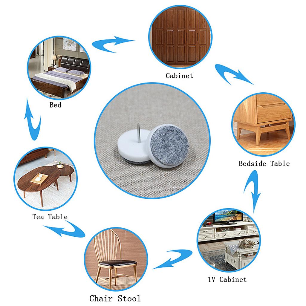 50pcs Furniture Nail Felt Pad Wooden Table Chair Leg Feet 27cm (50pcs)