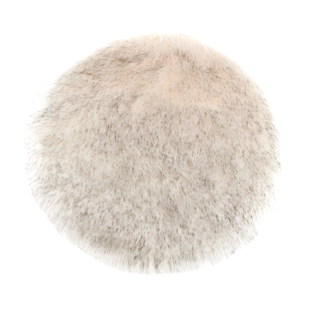 Faux Fur Seat Cushion Pad Artificial Sheepskin Mat White Gray 33cm