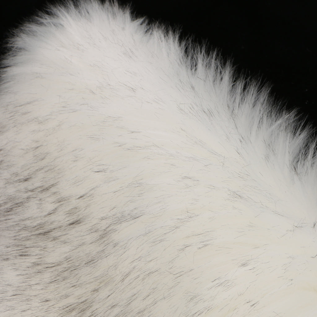Faux Fur Seat Cushion Pad Artificial Sheepskin Mat White Gray 33cm