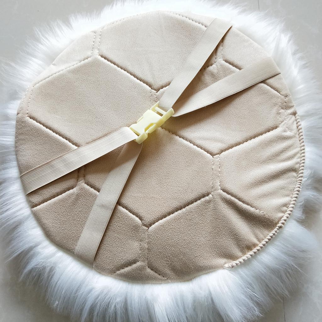 Faux Fur Seat Cushion Pad Artificial Sheepskin Mat Hot Pink 30cm