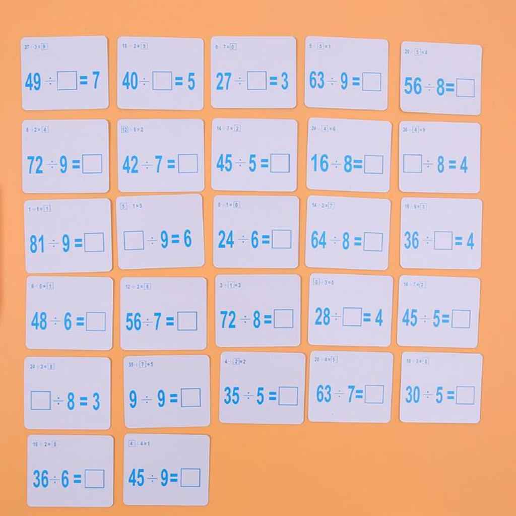 27 Pieces Double Sided Educational Arithmetic Flash Cards with Erasable Pen Division