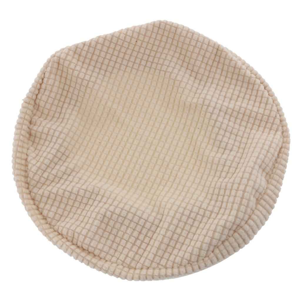 Stretchy Round Bar Stool Cover Chair Seat Cushion Fits 30-38cm Beige