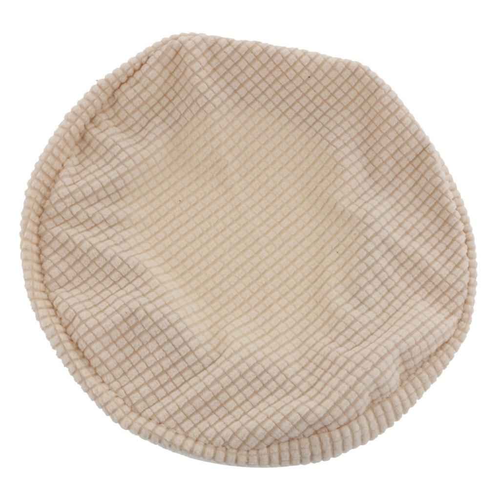 Stretchy Round Bar Stool Cover Chair Seat Cushion Fits 30-38cm Beige