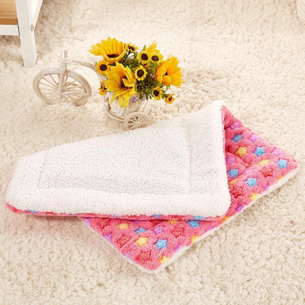 Winter Dog Warm Blanket Coral Fleece Puppy Cat Sleep Mat Pink-50x75cm