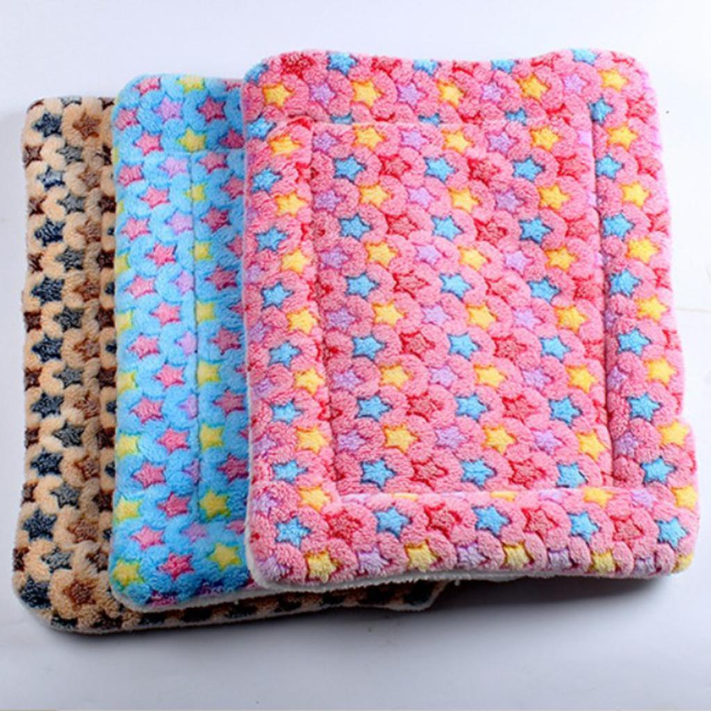Winter Dog Warm Blanket Coral Fleece Puppy Cat Sleep Mat Pink-50x75cm