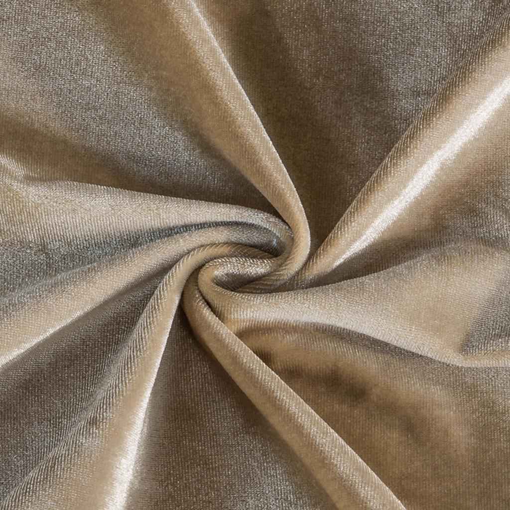 Soft Velvet Stretch Wedding Dining Room Chair Seat Cover Khaki