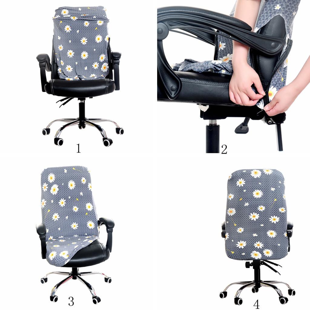 Floral Pattern Stretchable Office Computer Chair Covers Slipcover 9