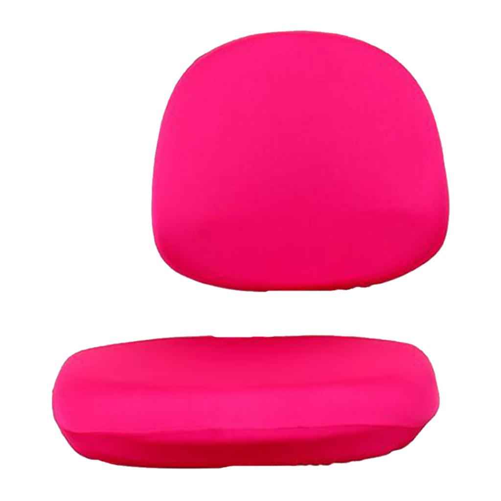 Stretch Soft Swivel Chair Slipcover Office Computer Chair Covers Rose Red