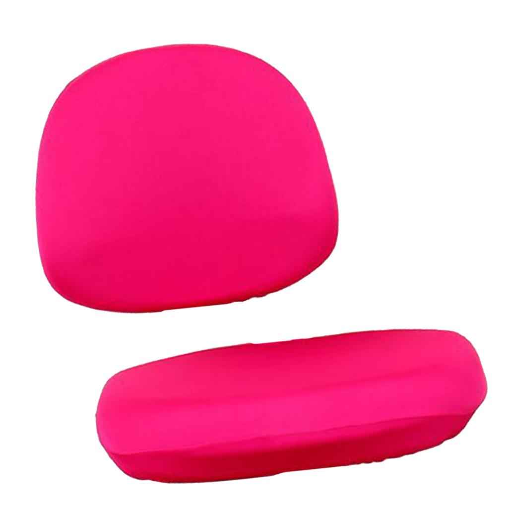 Stretch Soft Swivel Chair Slipcover Office Computer Chair Covers Rose Red