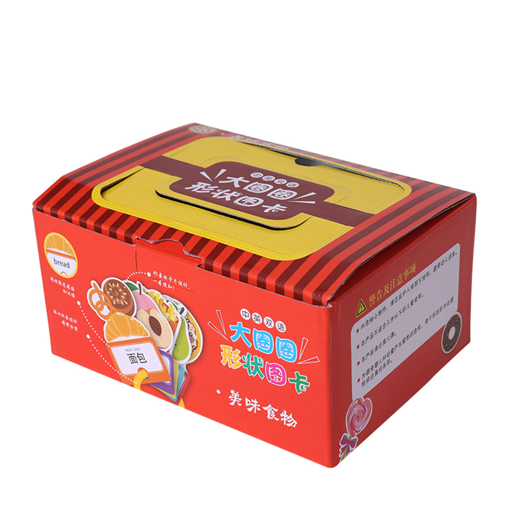 30 Pieces Preschool Educational Flash Cards with Storage Ring Delicious Food