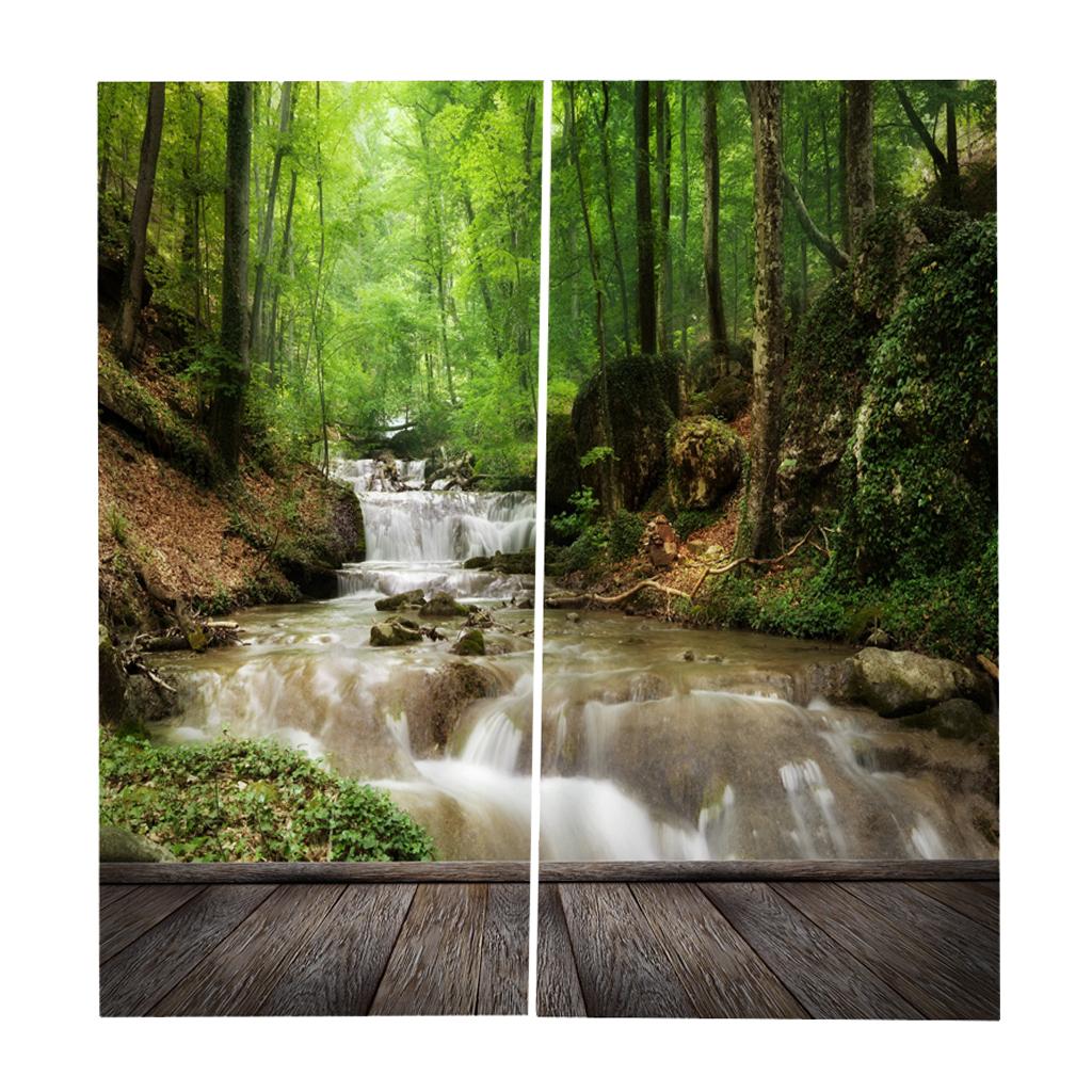 Window Curtain Kitchen Bathroom Drape Stream in Mountain