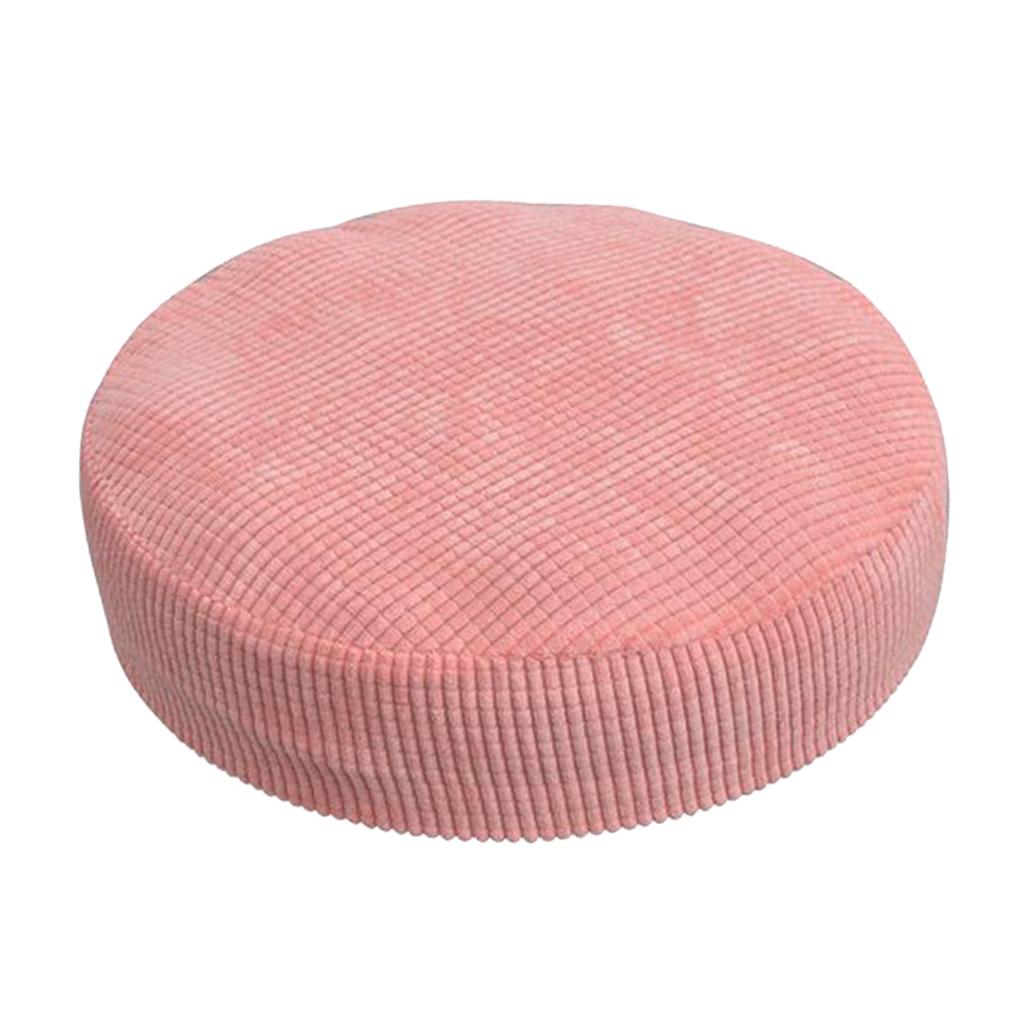 Winter Plush Bar Stool Cover Round Lift Chair Seat Sleeve Pink_40x40x10cm