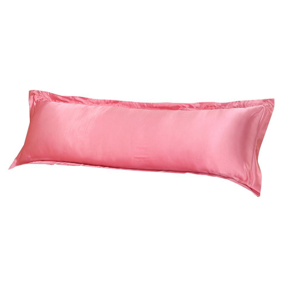 Luxury Silk Body Pillow Cover Pillowcase Replacement Jade Pink-150x48cm