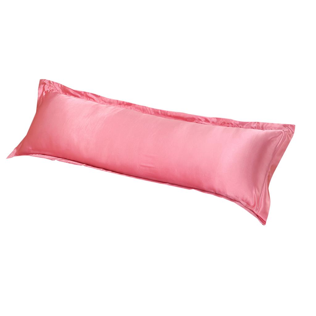 Luxury Silk Body Pillow Cover Pillowcase Replacement Jade Pink-150x48cm