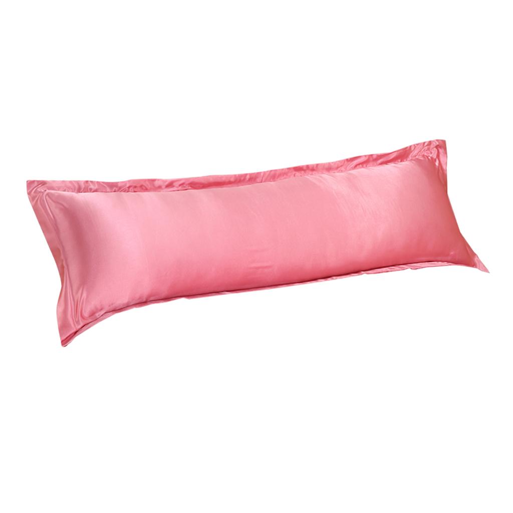 Luxury Silk Body Pillow Cover Pillowcase Replacement Jade Pink-150x48cm
