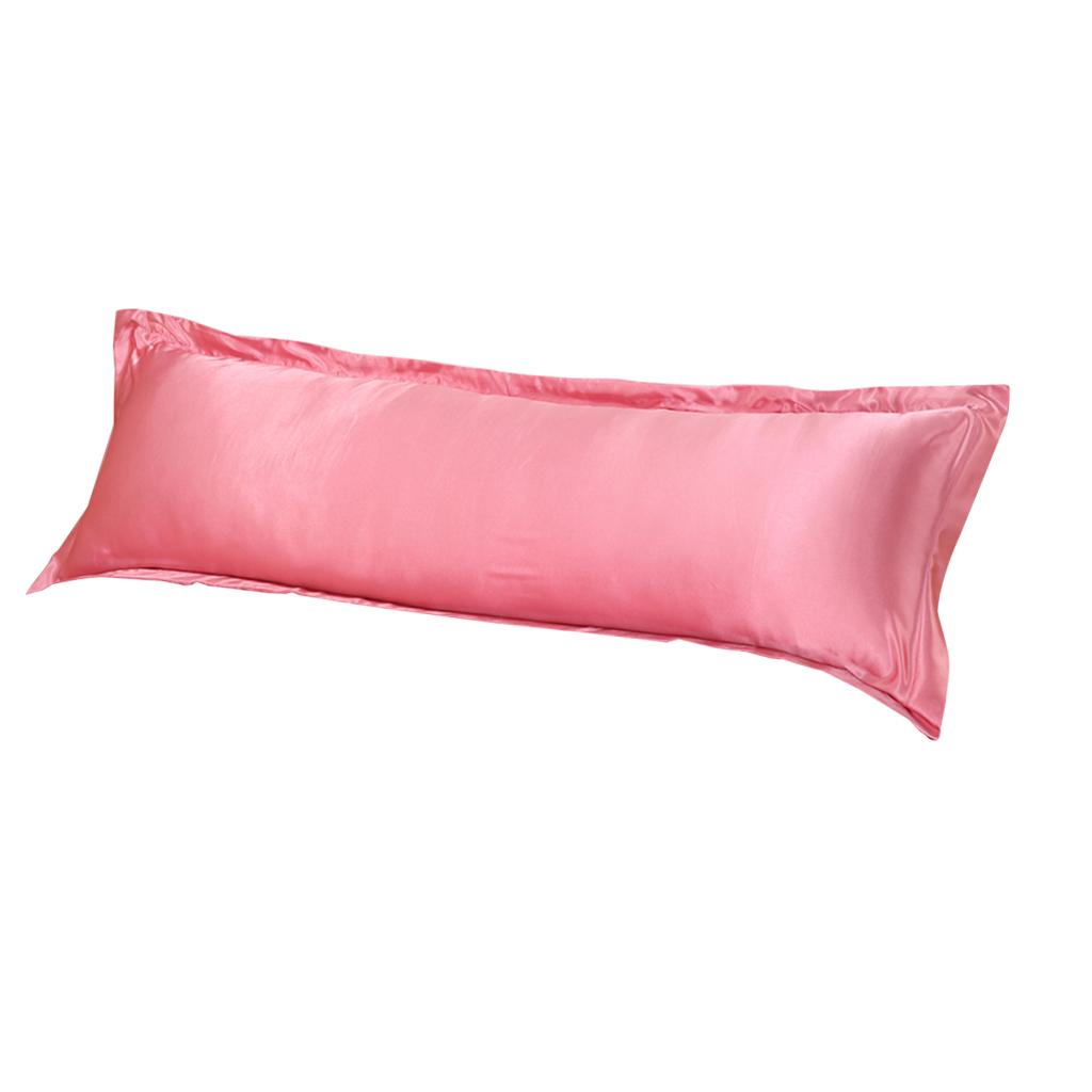 Luxury Silk Body Pillow Cover Pillowcase Replacement Jade Pink-150x48cm