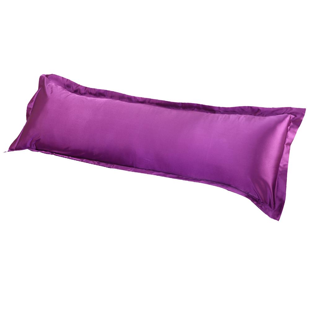 Luxury Silk Body Pillow Cover Pillowcase Replacement Violet-150x48cm