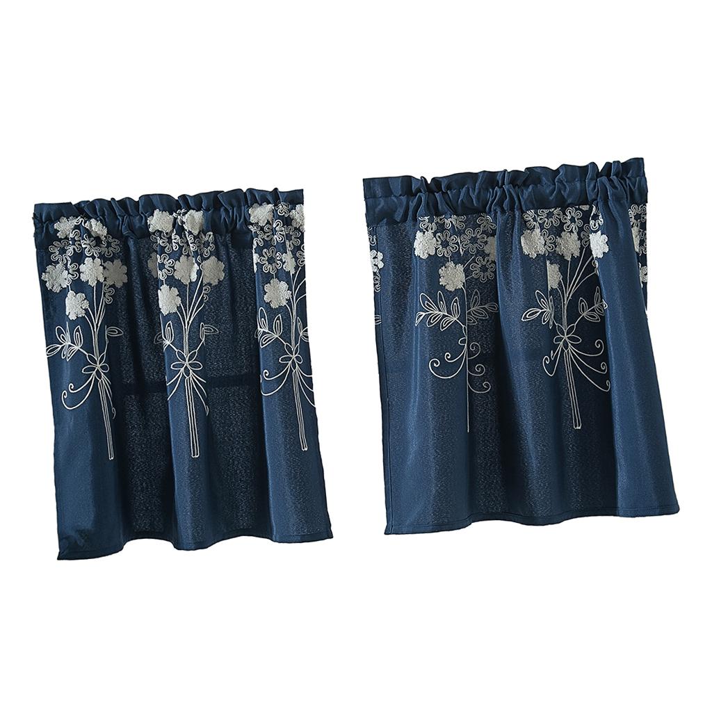 1Pcs Window Voile Sheer Curtain Valance Tiers 130x41cm_B