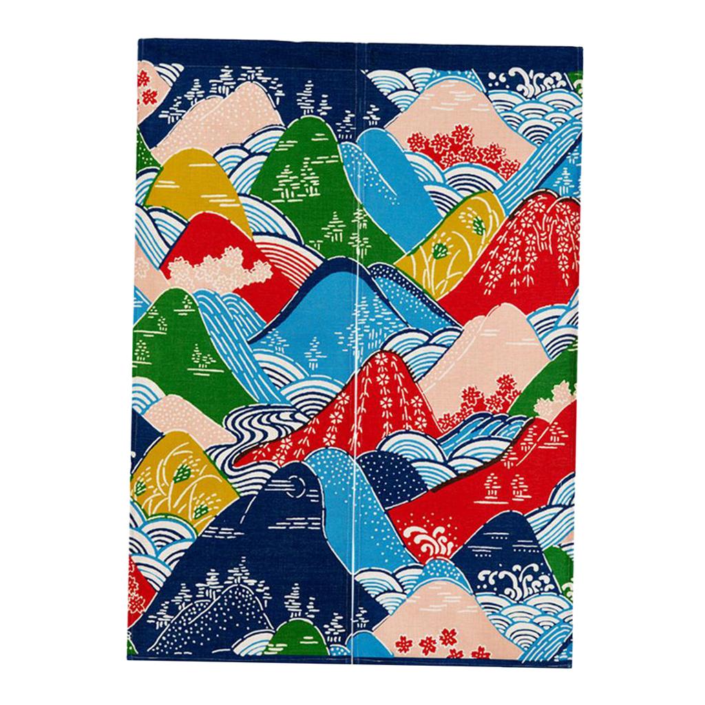 Japanese Noren Doorway Hanging Curtain Tapestry Decor Mountains S
