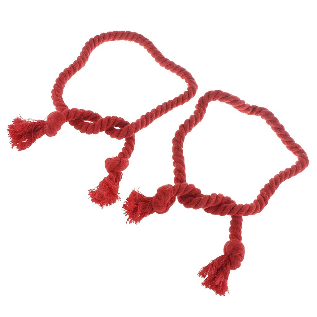 1 Pair of Woven Rope Tiebacks Holdbacks for Blackout Curtains Red