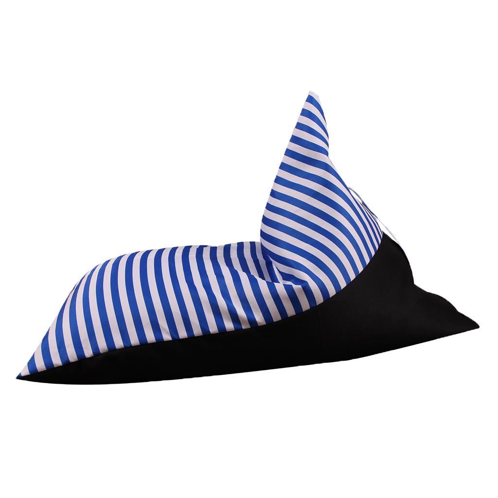 Stuffed Animal Storage Bean Bag Plush Toy Organizer for Kids Blue_Stripe