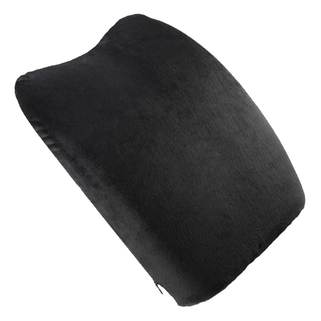 Orthopedic Lumbar Support Pillow Back Cushion Black Plush