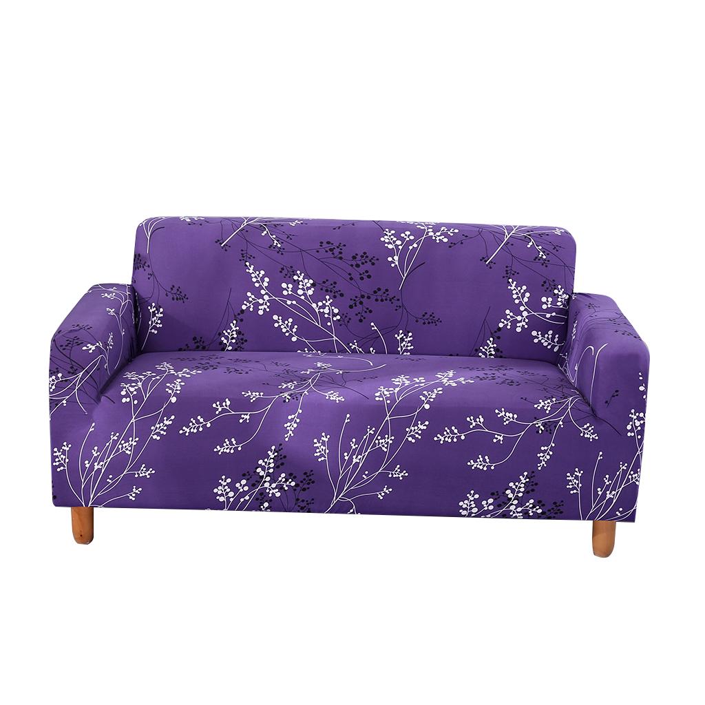 Digital Printing Stretch All-inclusive 2-Seater Sofa Cover Purple