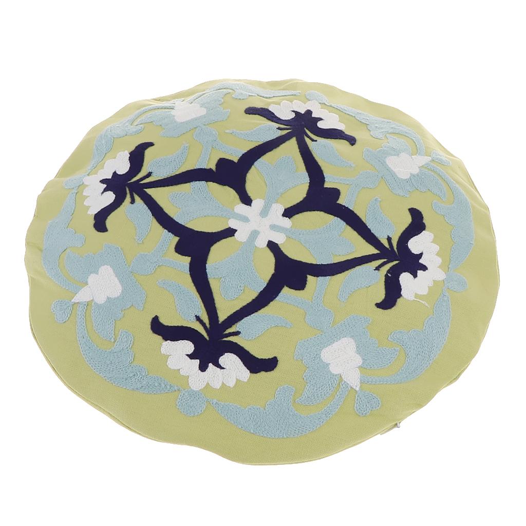 35cm Embroidery Round Sofa Chair Cushion Cover Throw Pillow Case Protector