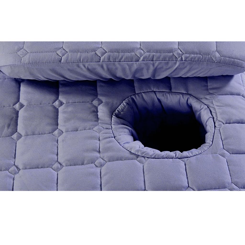 Massage Cosmetic Table Valance Sheet Cover with Hole Smokey Purple-180x60cm