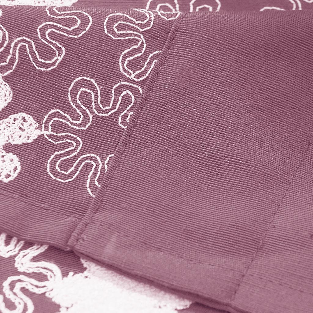 Floral Window Curtain Semi-Sheer Kitchen Curtain Tier Purple - 74x61cm