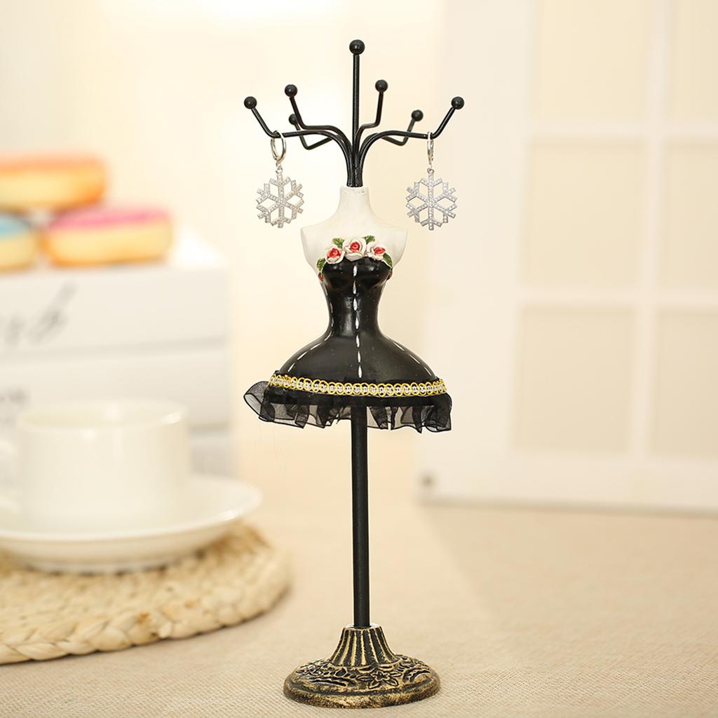 Jewelry Display Stand Rack Holder Shelf Resin Female Model Decor Black